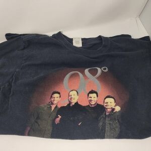 98° Black Graphic T-Shirt with Band Print